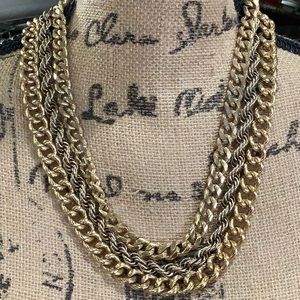 Monet Vintage 3 chunky chain gold tone necklace byMonet